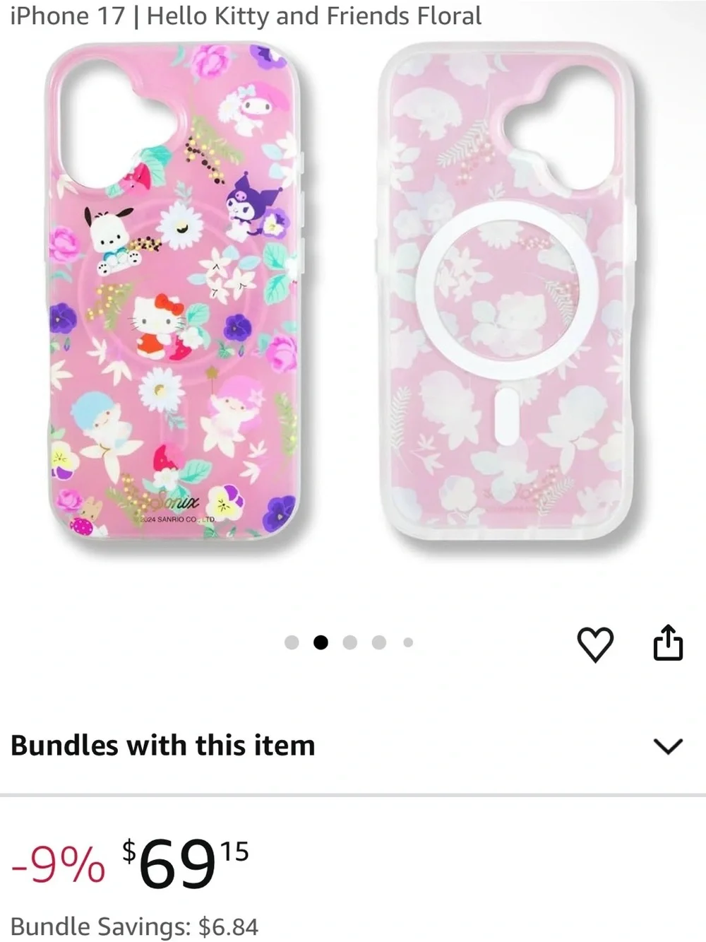 Sonix Hello Kitty and friends Floral Pink iPhone Case iPhone 17 NEW